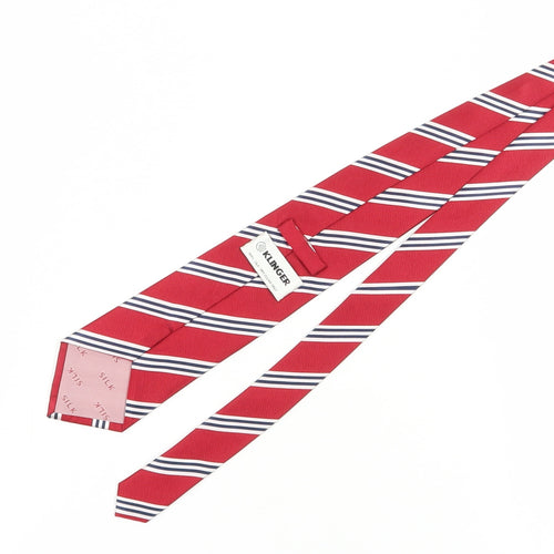 Klinger Men's Red Striped Silk Tie