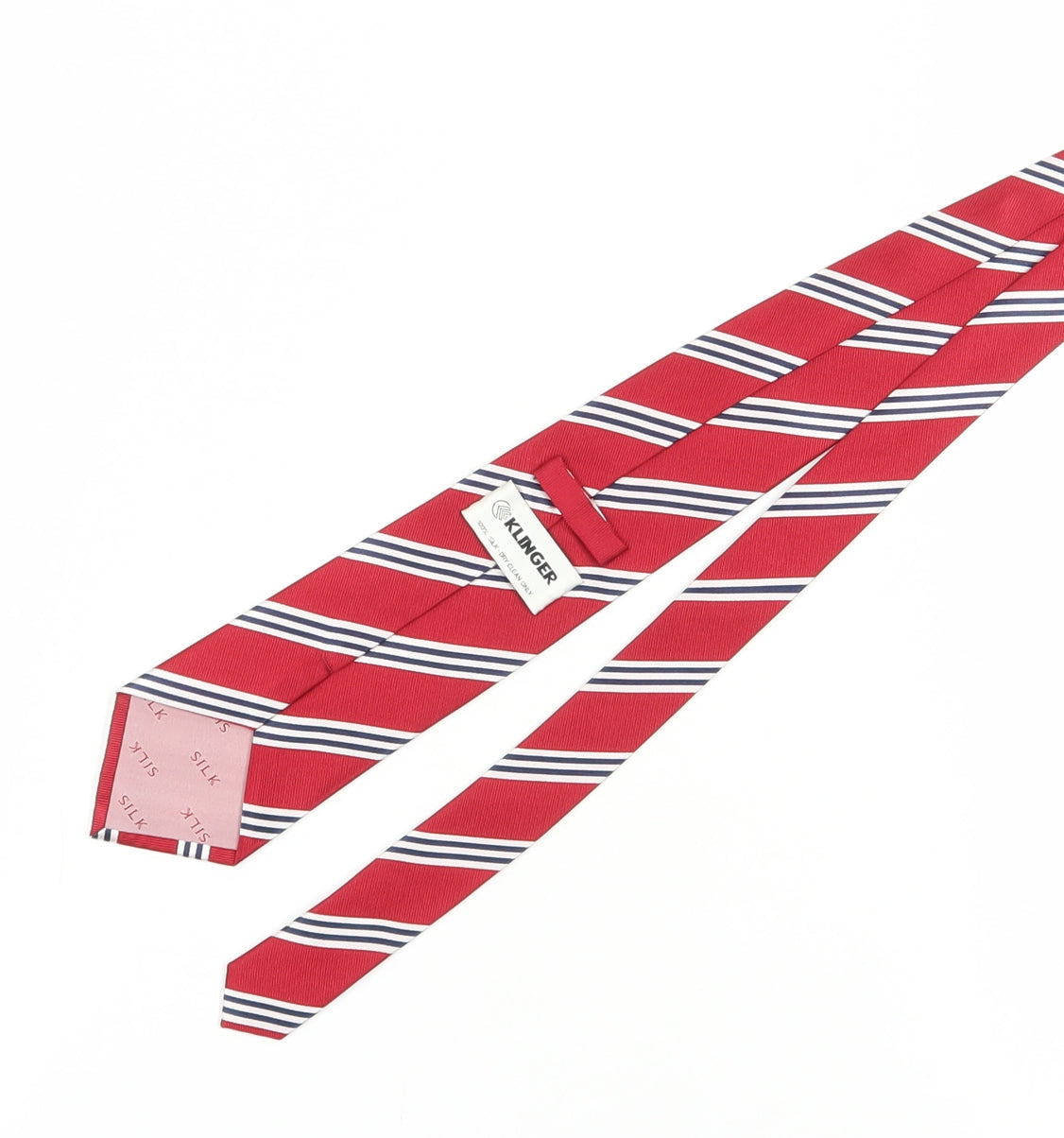 Klinger Men's Red Striped Silk Tie