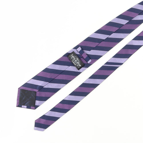 Savile Row Men's Purple Striped Silk Tie