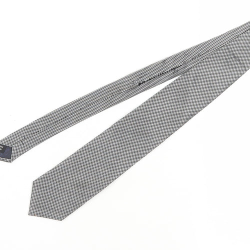 Savile Row Men's Black Houndstooth Silk Tie