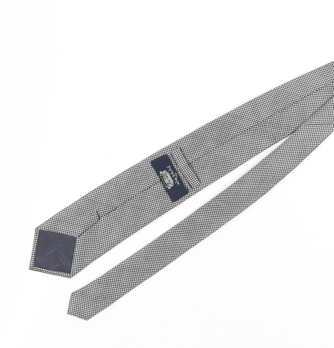 Savile Row Men's Black Houndstooth Silk Tie