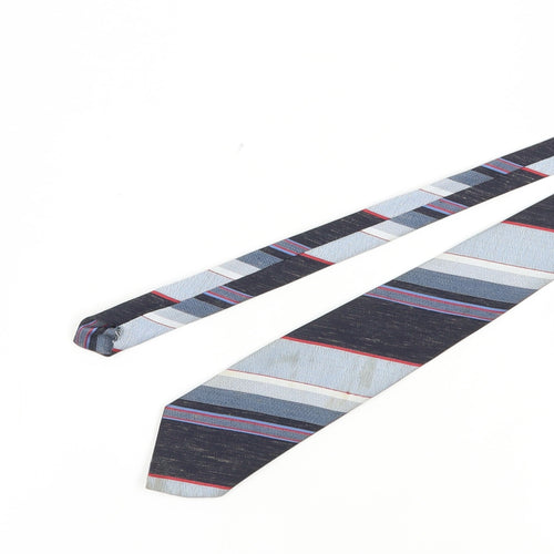 Town Talk Men's Blue Slim Striped Tie - Polyester