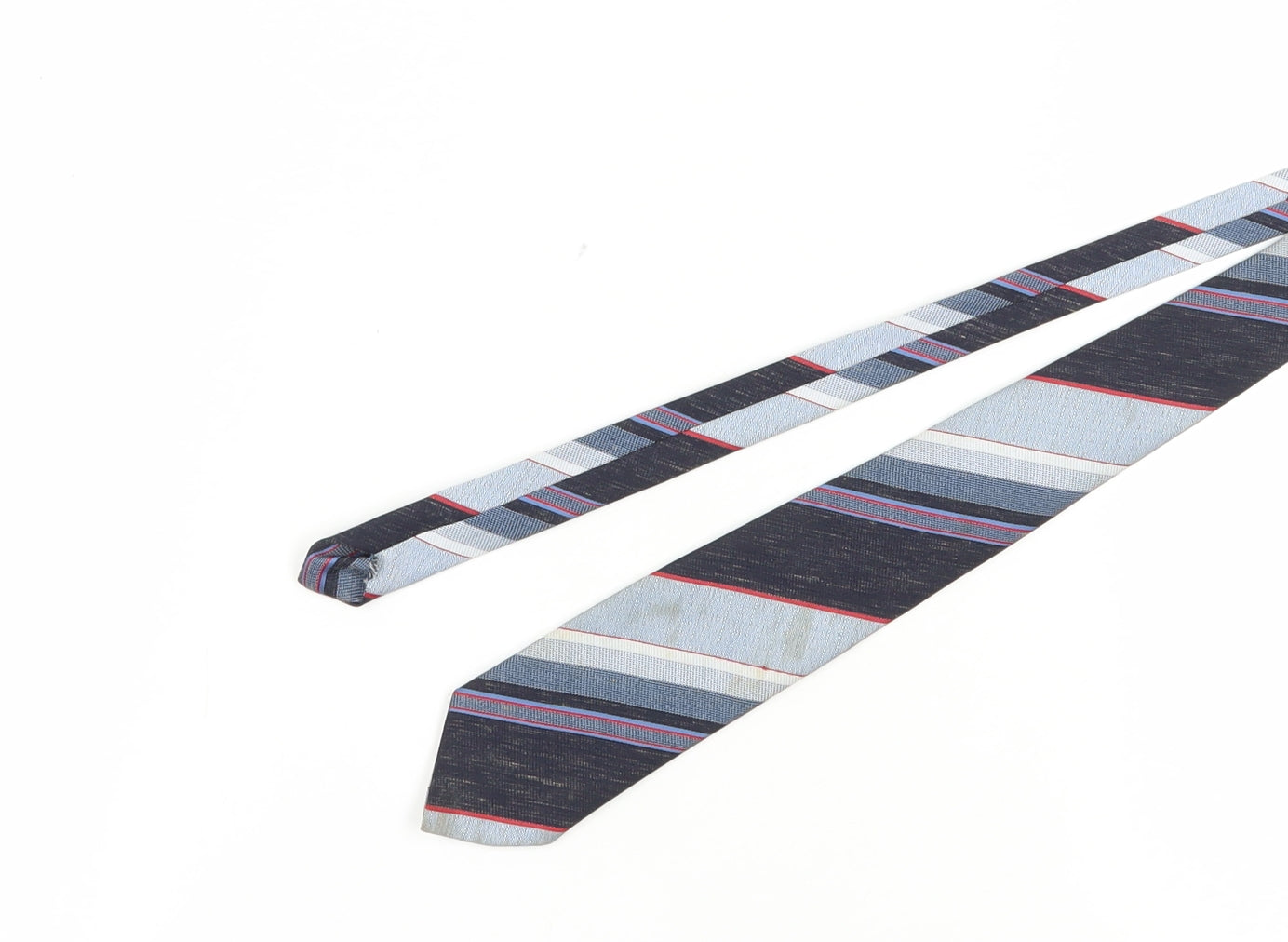 Town Talk Men's Blue Slim Striped Tie - Polyester