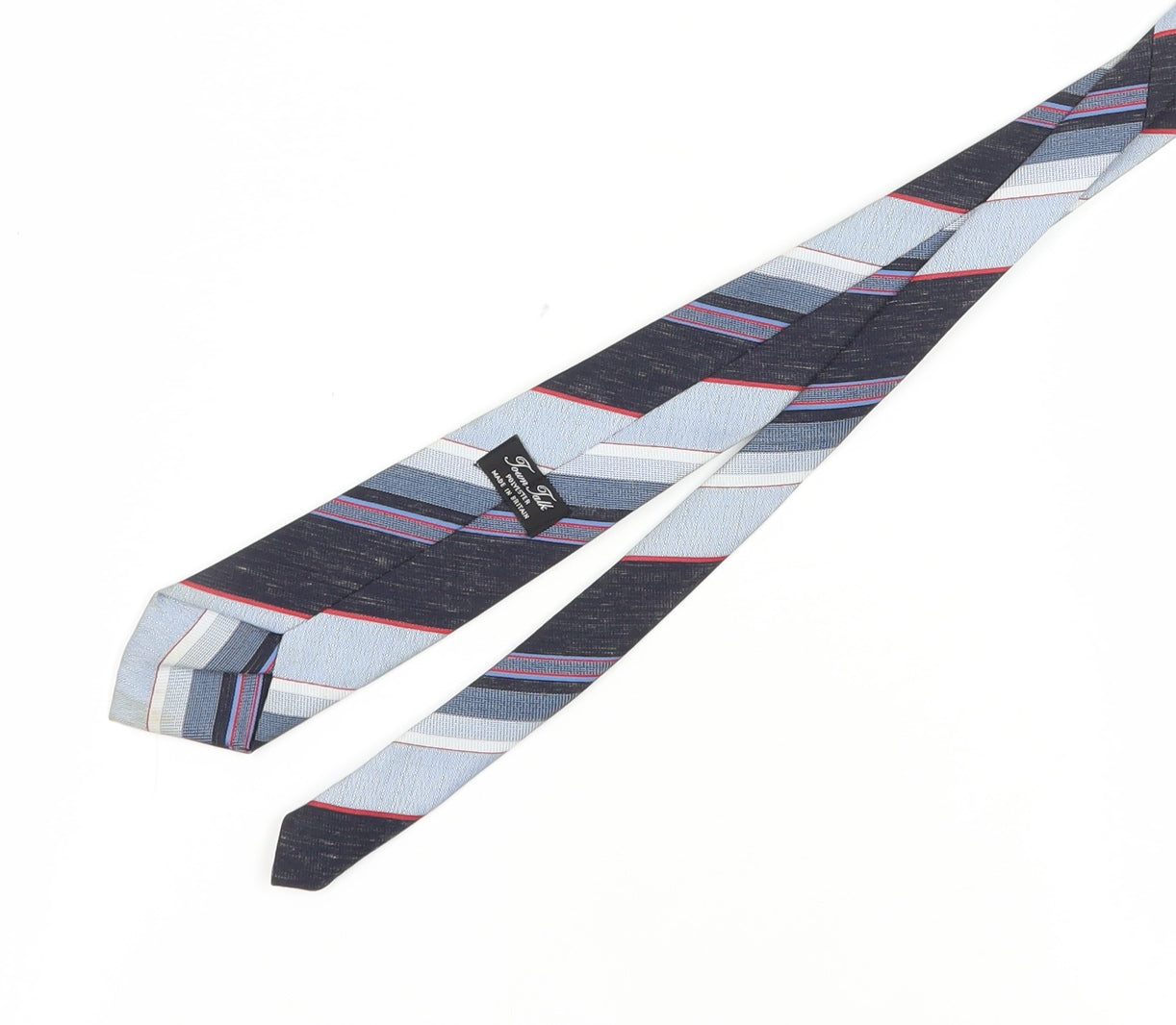 Town Talk Men's Blue Slim Striped Tie - Polyester