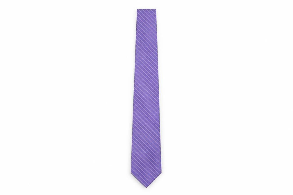 Gianni Ricci Men's Purple Striped Silk Tie, New