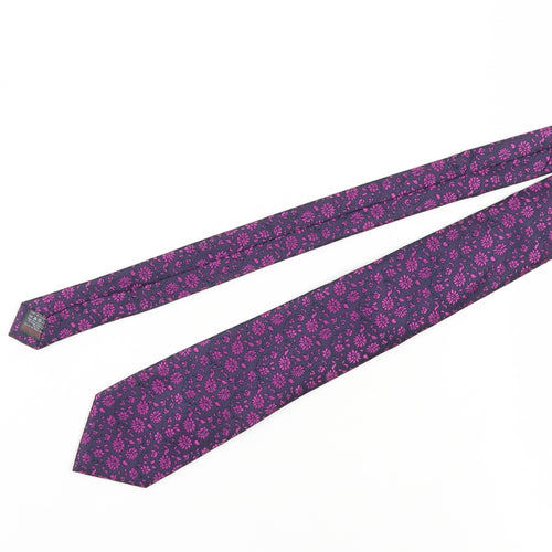 Next Men's Purple Floral Tie - One Size
