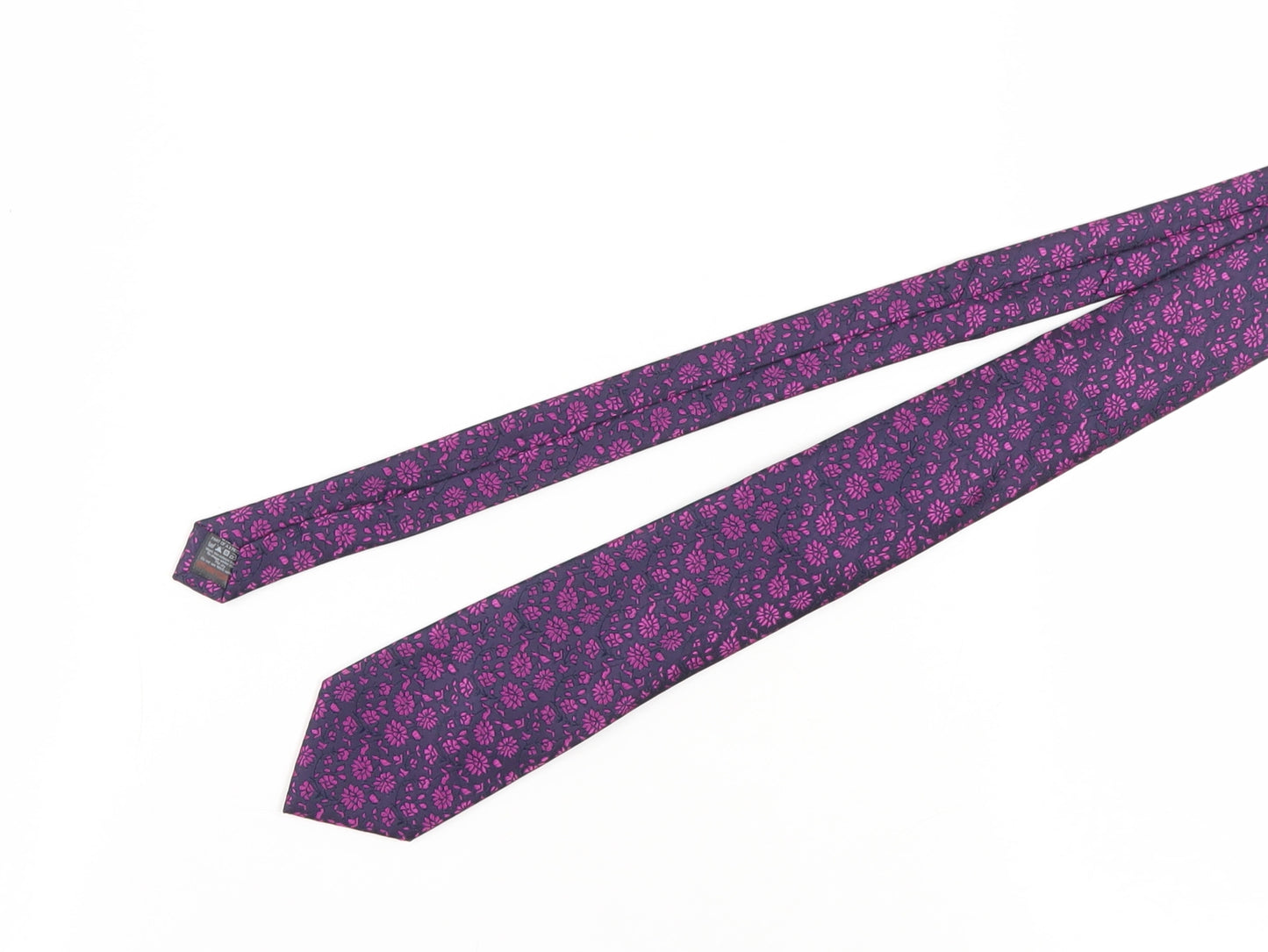 Next Men's Purple Floral Tie - One Size