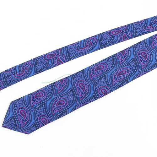 Marks and Spencer Men's Blue Paisley Silk Slim Tie