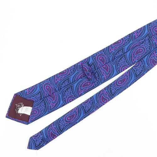 Marks and Spencer Men's Blue Paisley Silk Slim Tie