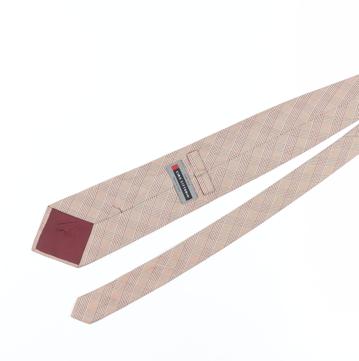 Ciro Citterio Men's Beige Silk Checked Tie