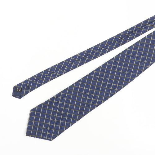 Ciro Citterio Men Blue Plaid Designer Tie