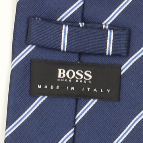 Hugo Boss Men's Blue Striped Silk Tie
