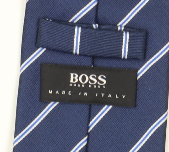 Hugo Boss Men's Blue Striped Silk Tie
