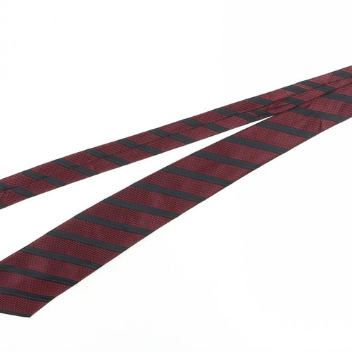 Ben Sherman Men's Red Silk Striped Slim Tie