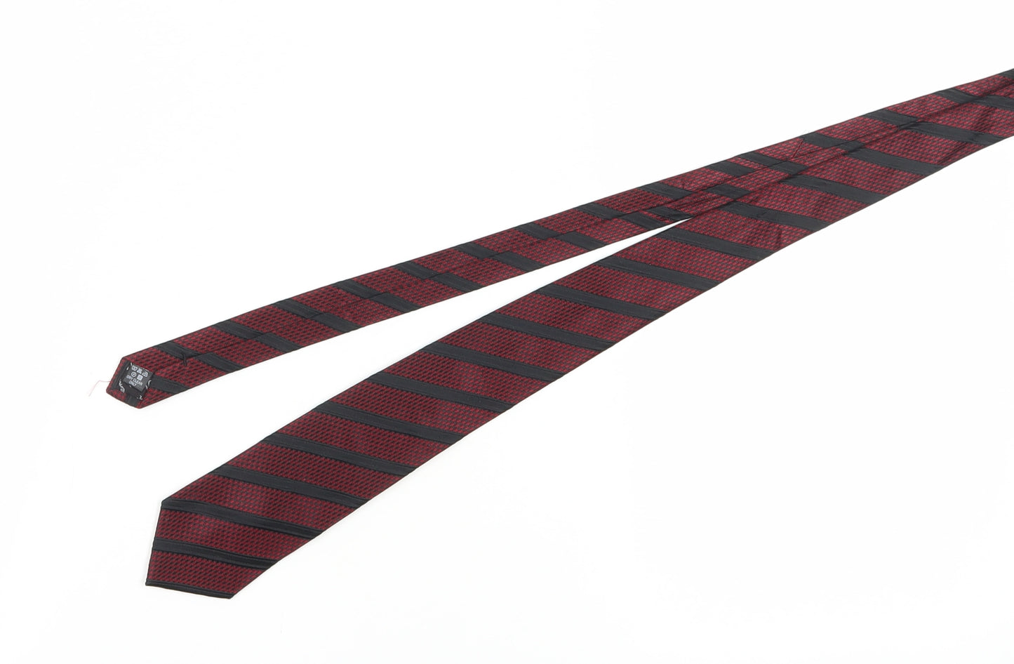 Ben Sherman Men's Red Silk Striped Slim Tie
