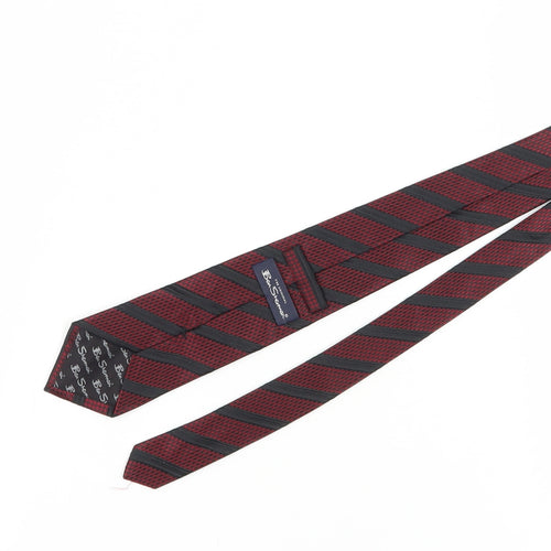 Ben Sherman Men's Red Silk Striped Slim Tie