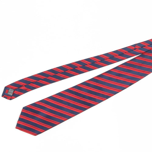Marks and Spencer Men's Red Striped Silk Tie