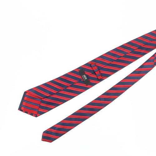 Marks and Spencer Men's Red Striped Silk Tie