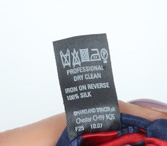 Marks and Spencer Men's Red Striped Silk Tie