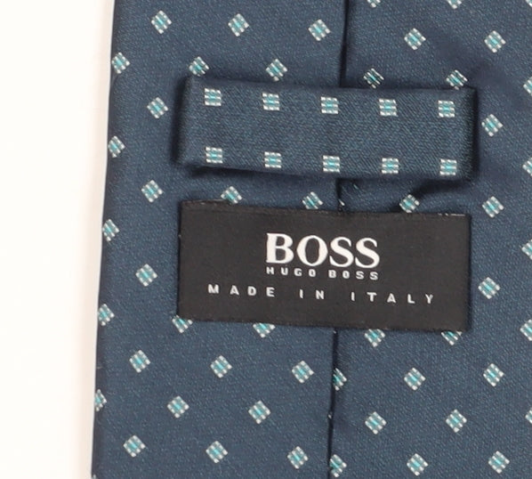 BOSS Men's Blue Silk Polka Dot Tie