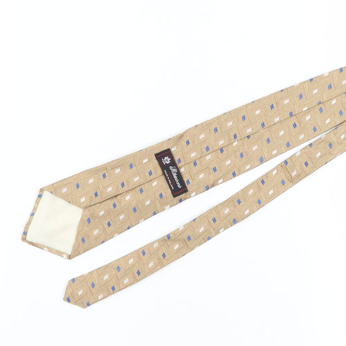 Atkinsons Men's Beige Silk Geometric Tie