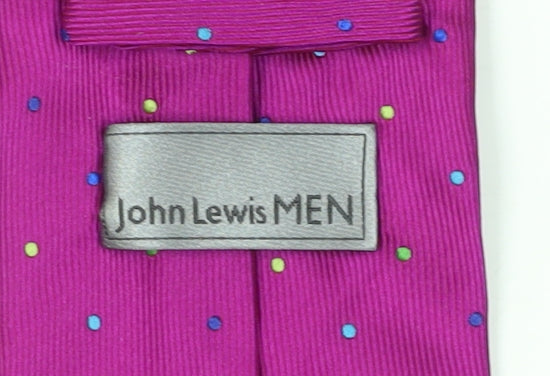 John Lewis Men's Purple Silk Polka Dot Tie, Elegant Design