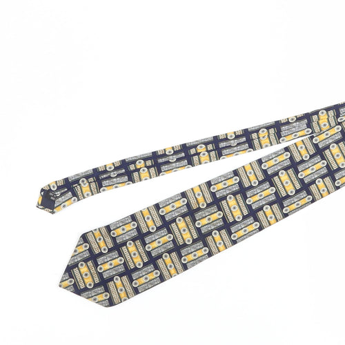 D'Alambi Men's Geometric Silk Tie Multicoloured