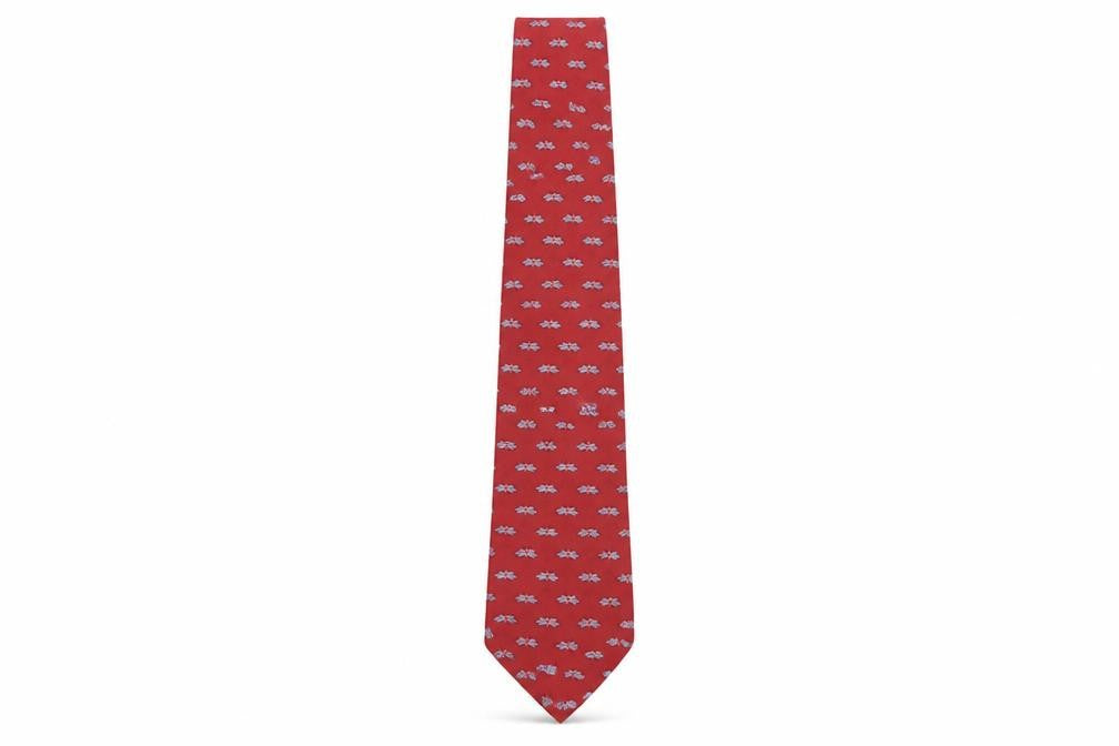 Front view of Alister Reid Men's Red Silk Union Jack Tie