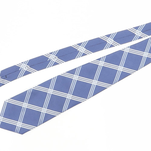 Racing Green Men's Blue Plaid Silk Tie - One Size