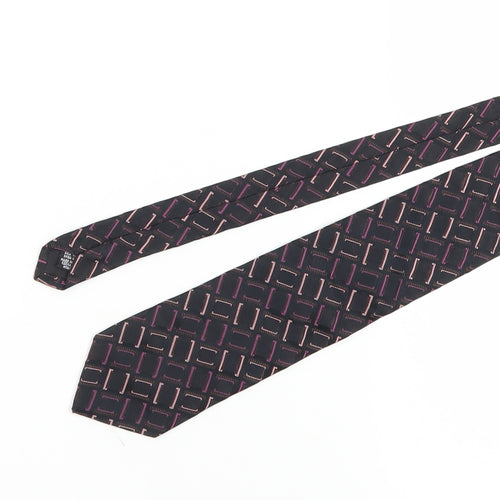 Hugo Boss Men's Black Geometric Silk Tie