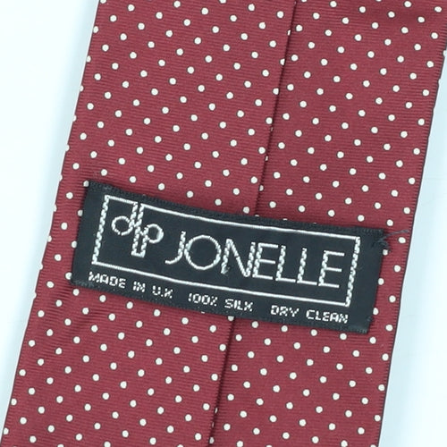 Jonelle Men's Red Silk Polka Dot Tie