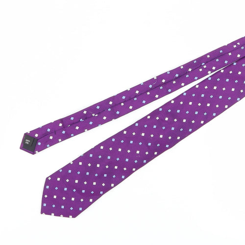 Joseph Turner Men's Purple Geometric Silk Tie