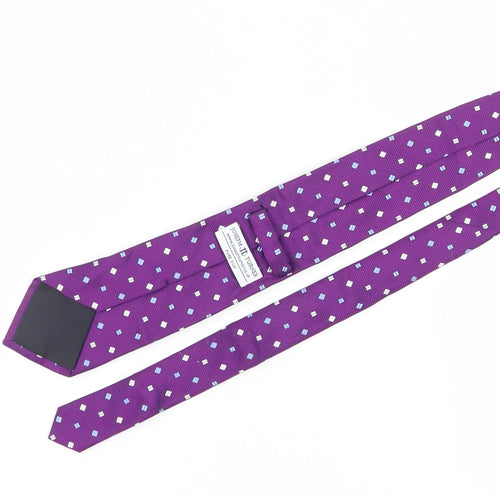 Joseph Turner Men's Purple Geometric Silk Tie