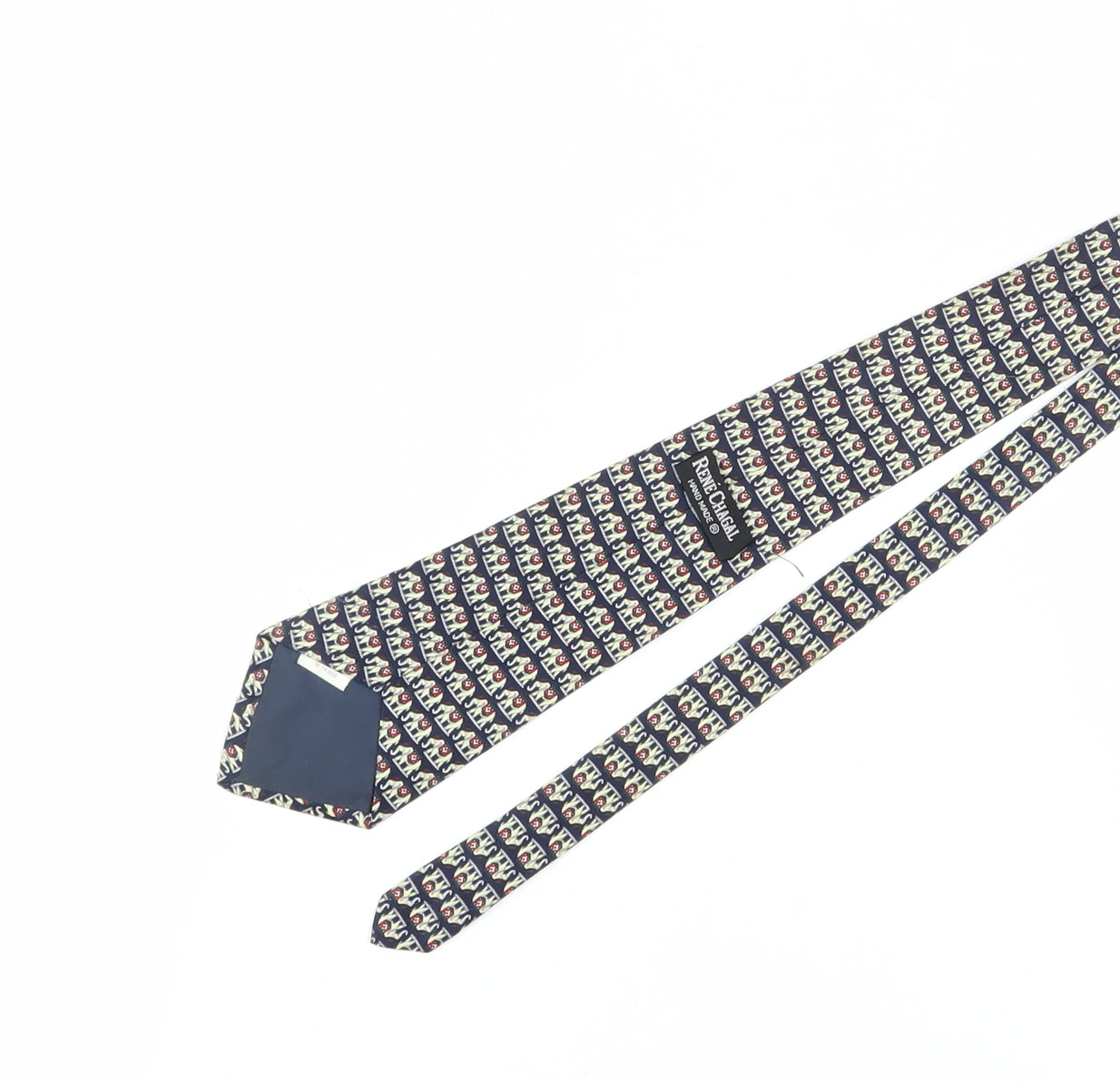 René Chagal Men’s Multicoloured Silk Animal Print Tie