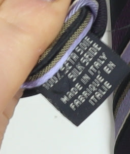 Canali Men's Purple Striped Silk Tie One Size