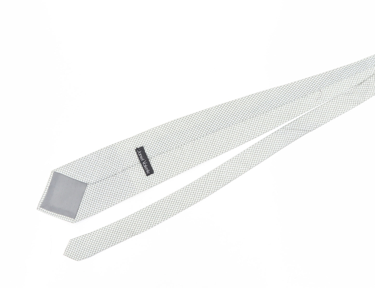 Daniel Valente Men's White Geometric Silk Tie