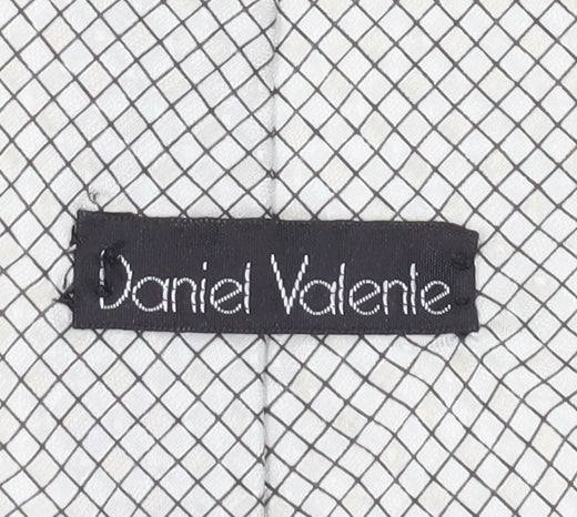 Daniel Valente Men's White Geometric Silk Tie