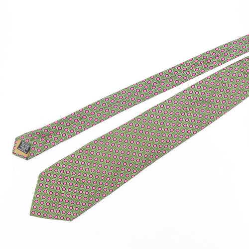 Yves Saint Laurent Green Polka Dot Silk Men's Tie