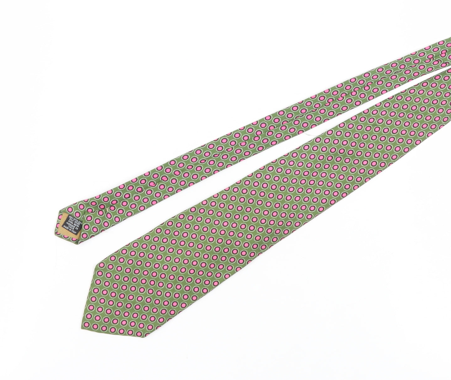 Yves Saint Laurent Green Polka Dot Silk Men's Tie