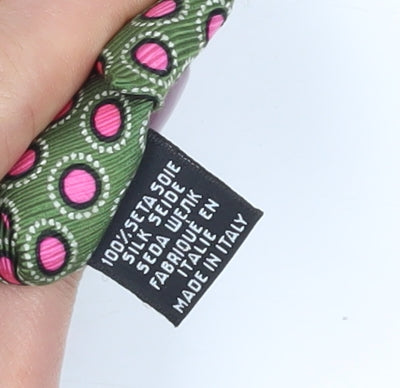 Yves Saint Laurent Green Polka Dot Silk Men's Tie
