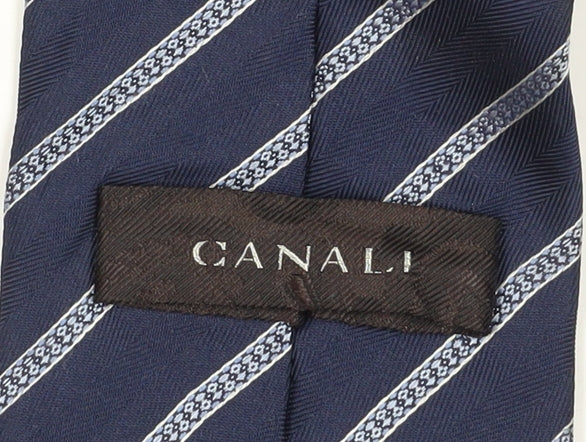 Canali Men's Blue Striped Silk Tie