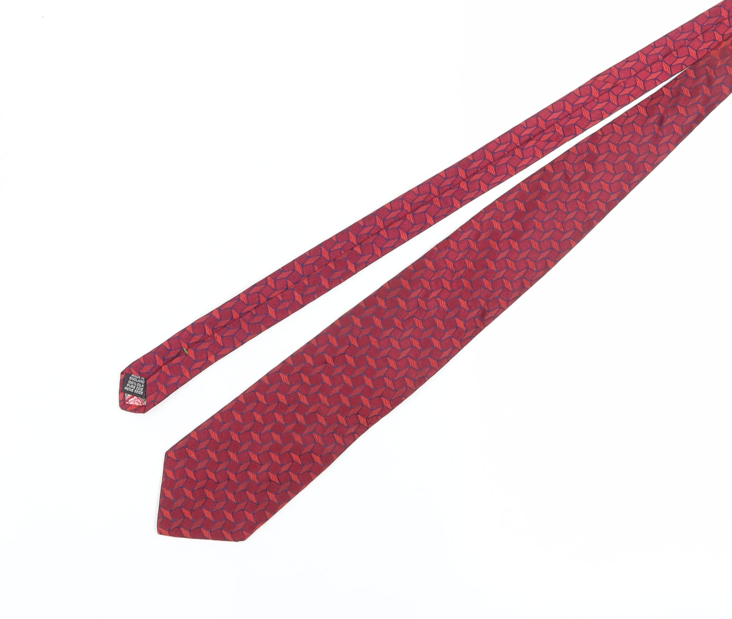 Paul Smith Men's Red Geometric Silk Designer Tie