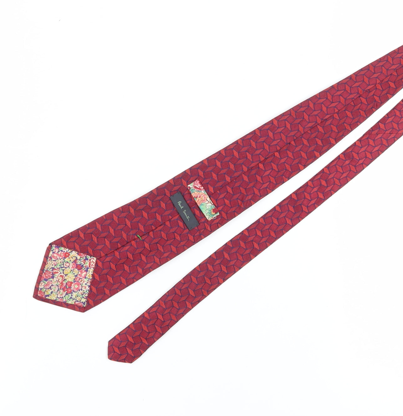 Paul Smith Men's Red Geometric Silk Designer Tie