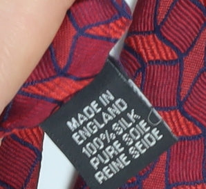 Paul Smith Men's Red Geometric Silk Designer Tie