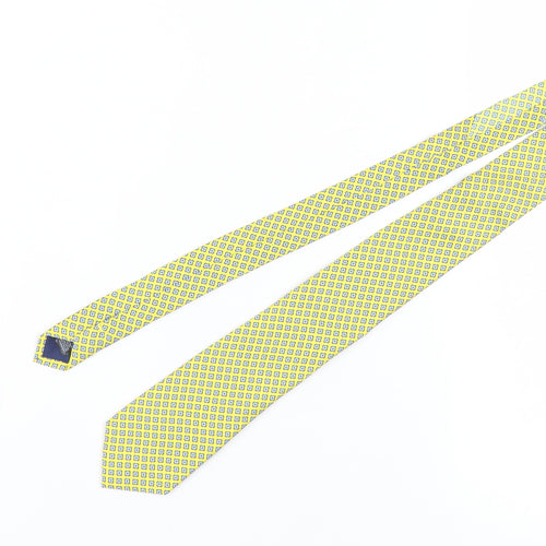 Marks and Spencer Men's Yellow Silk Slim Geometric Tie