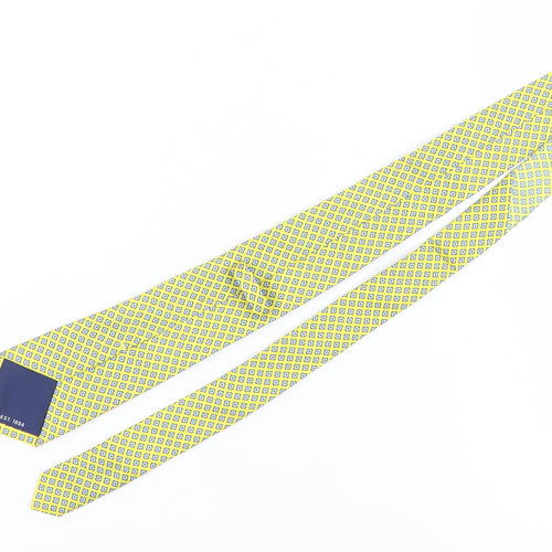 Marks and Spencer Men's Yellow Silk Slim Geometric Tie