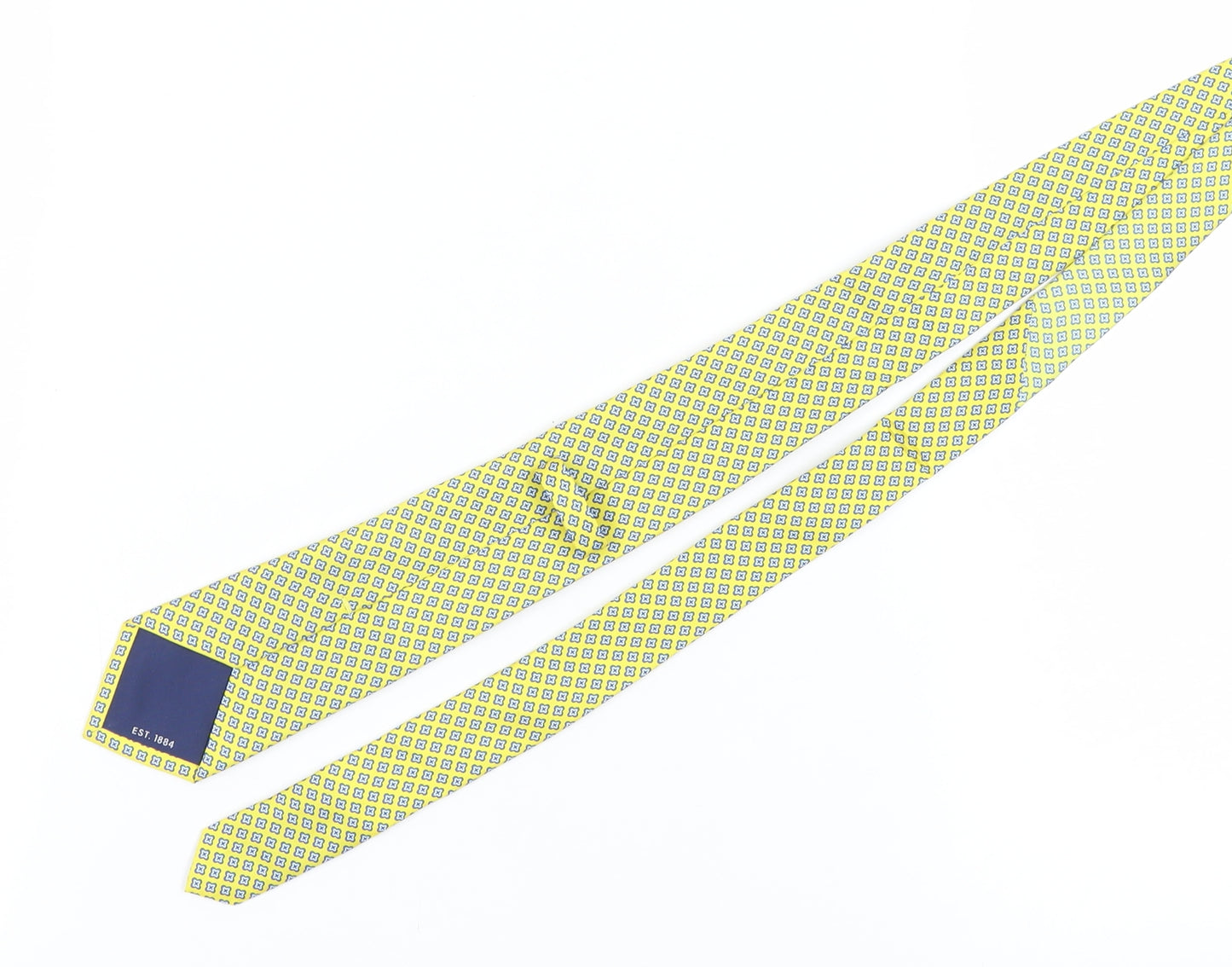 Marks and Spencer Men's Yellow Silk Slim Geometric Tie