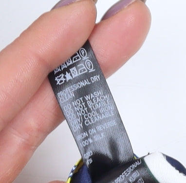 Marks and Spencer Men's Yellow Silk Slim Geometric Tie