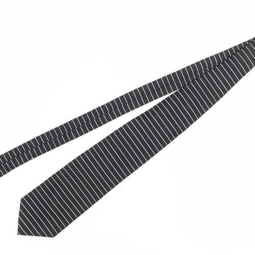 Gianni Ricci Men's Black Striped Silk Tie, Excellent Condition