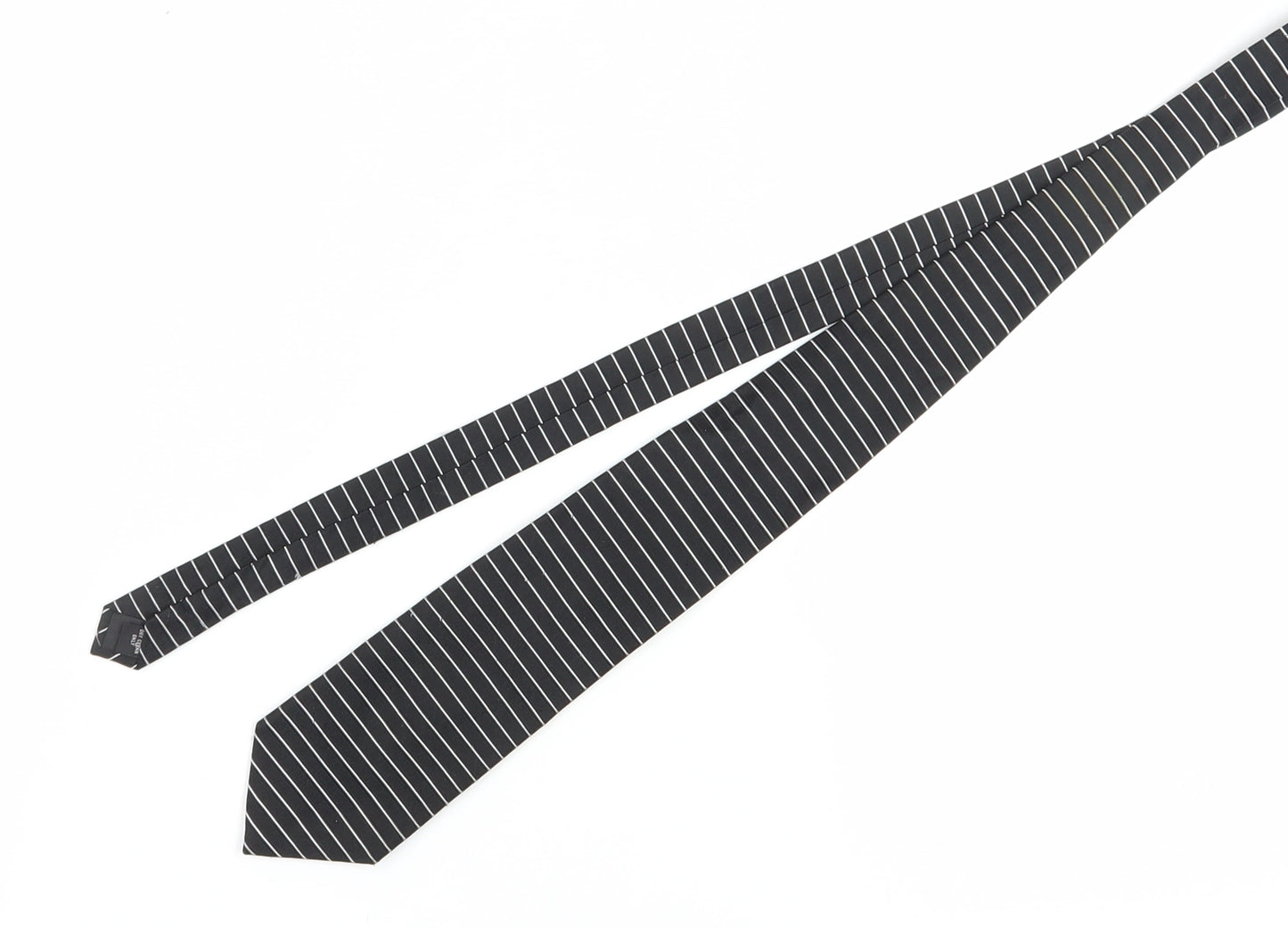 Gianni Ricci Men's Black Striped Silk Tie, Excellent Condition